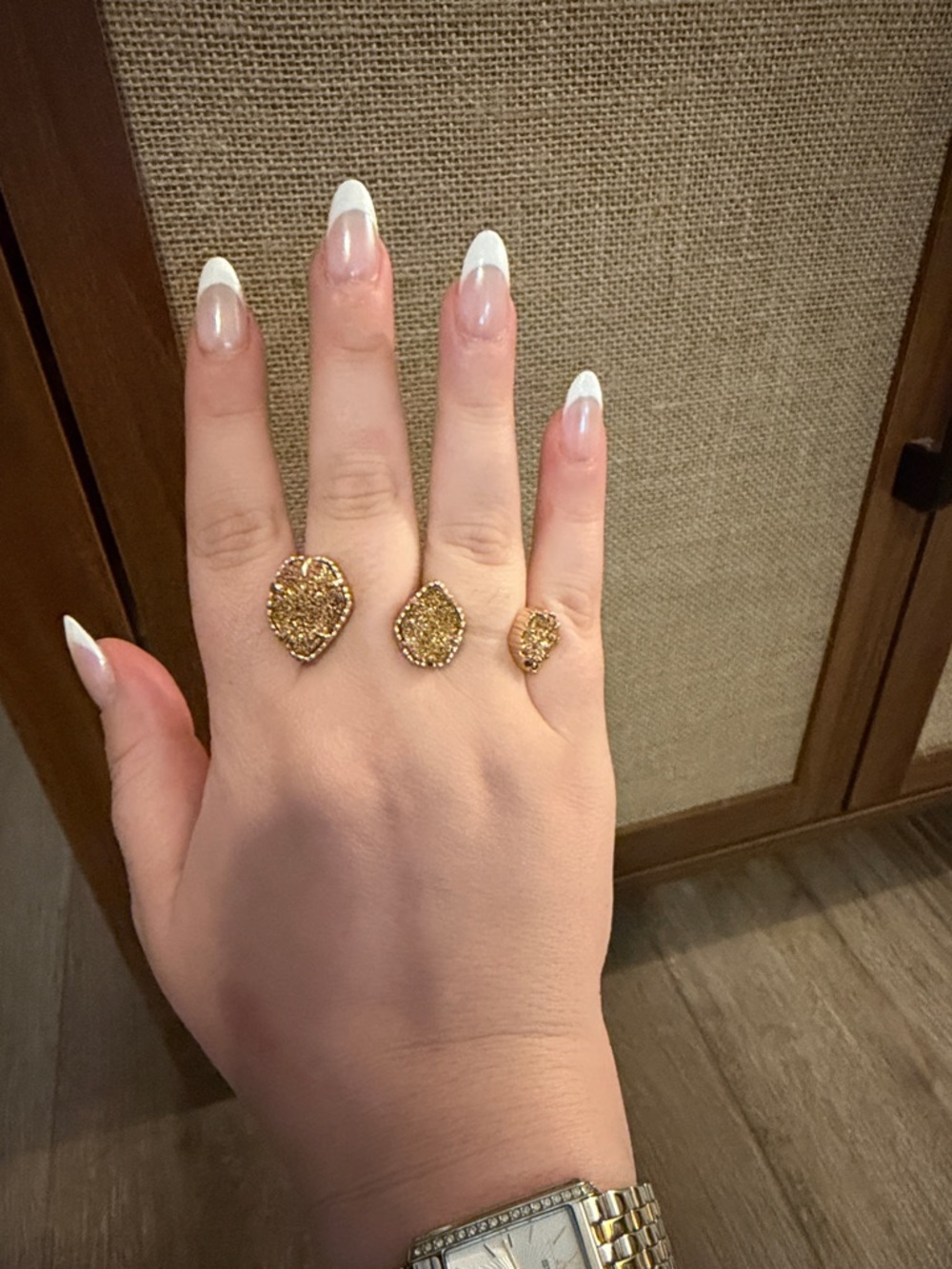 Kendra Scott Naomi Rose gold Druzy Double Adjustable Rings - Women Jewelry